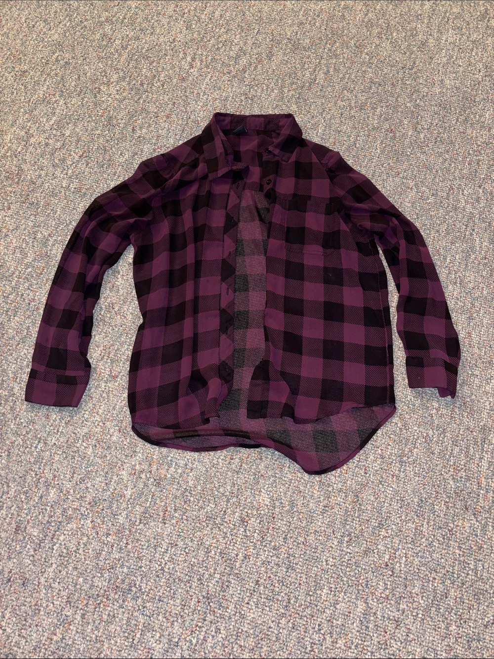 Empyre Purple and Black Plaid Button-Down Shirt